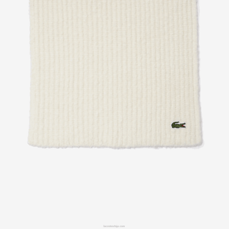 Жене велика ребраста вунена марама 86882911 вхите кфј Lacoste