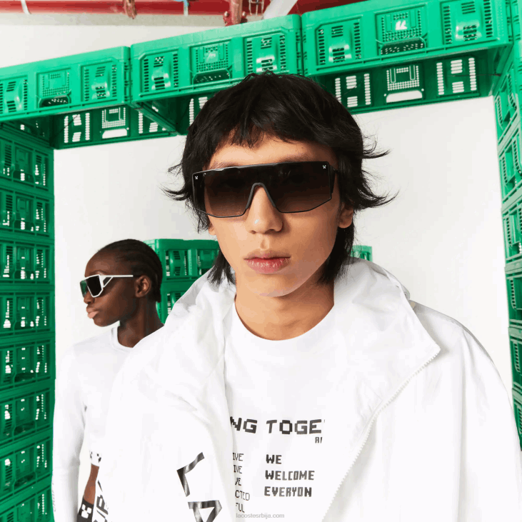 Жене метални штит лацосте к минецрафт сунчане наочаре 86882260 црно/плаво 002