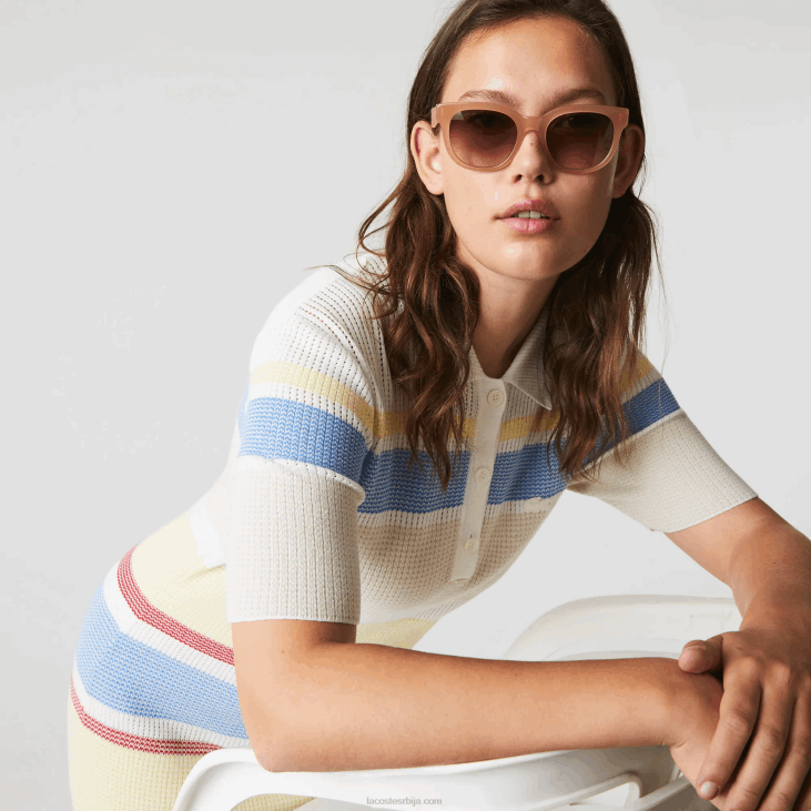 Жене овалне наочаре од кроко коже од ацетата 86882919 ружа 662 Lacoste