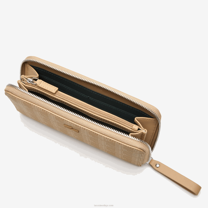 Жене новчаник са рајсфершлусом са монограмом 86882773 виенноис беиге л01 Lacoste