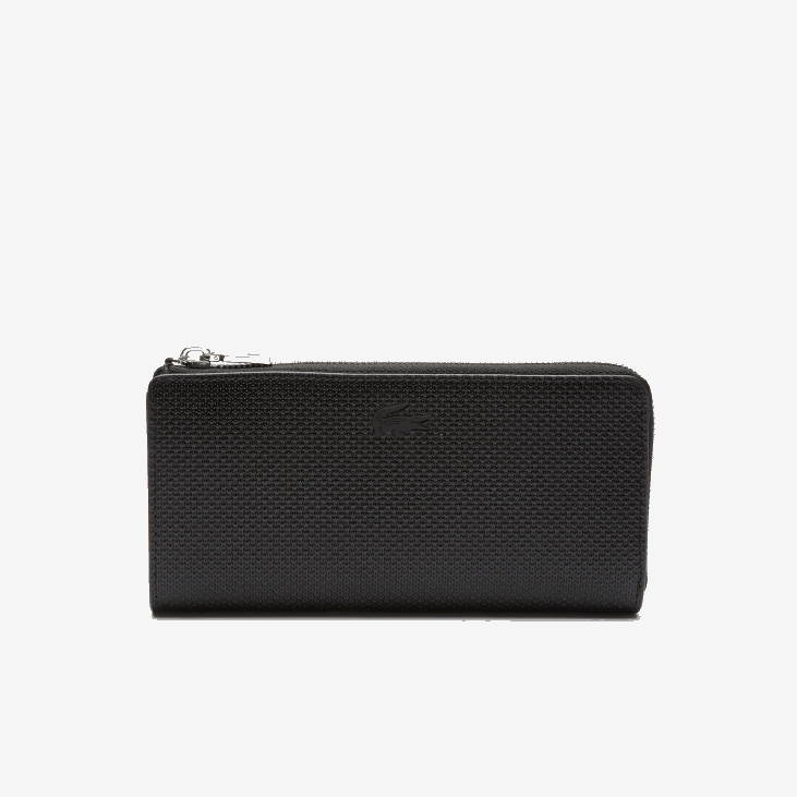 Жене Новчаник од мат пике коже цхантацо са патент затварачем 86882827 црна 000 Lacoste