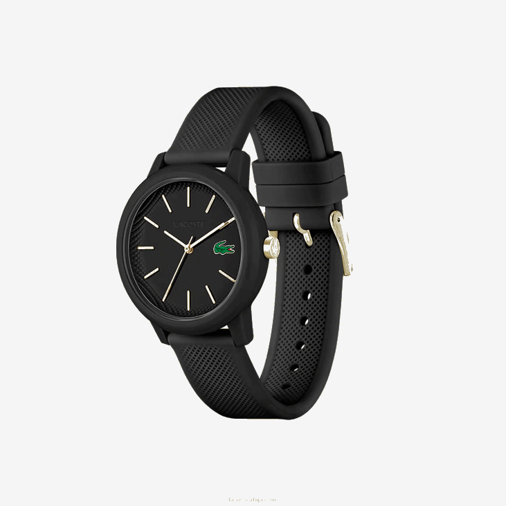 Жене 12.12 сат са црним силиконским ременом 86882910 црна 000 Lacoste
