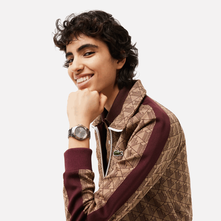 Жене челични сат за љуљање са 3 руке 86882915 црна 000 Lacoste