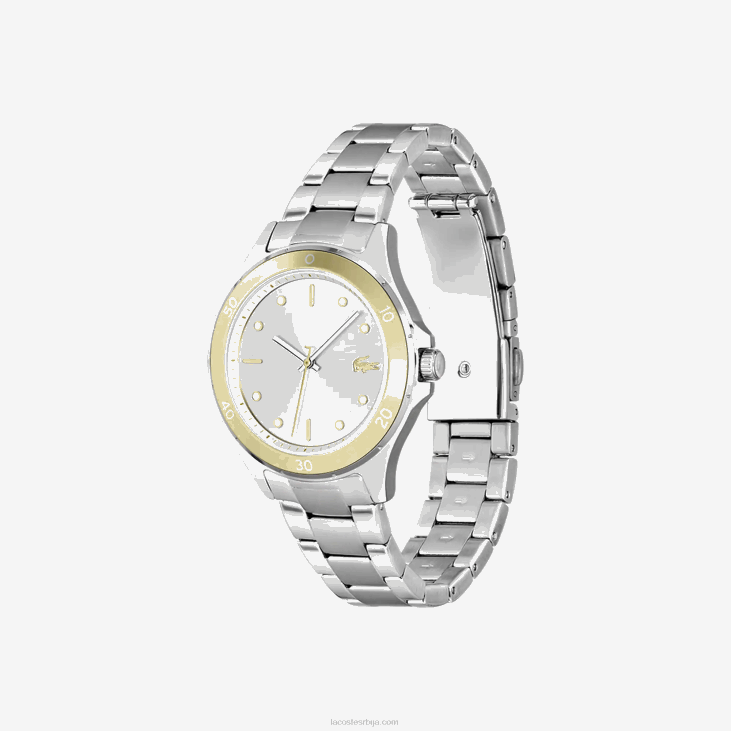 Жене окретни сат од нерђајућег челика са 3 руке 86882918 сива 000 Lacoste