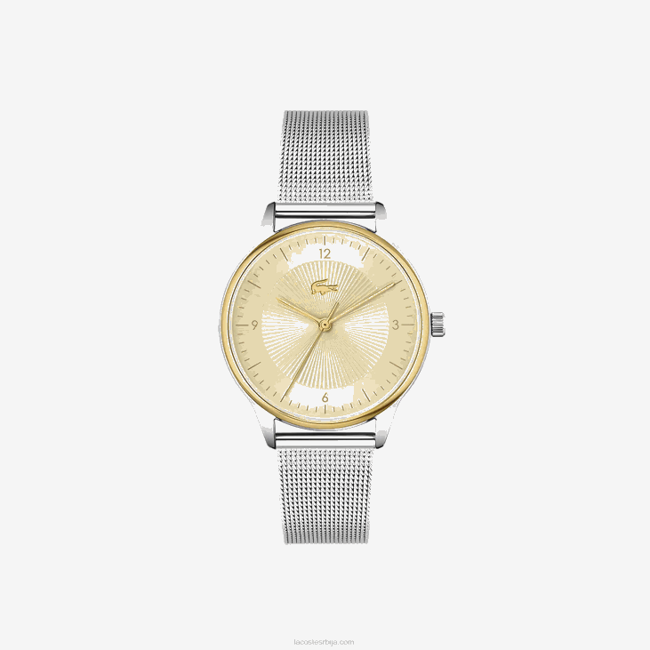 Жене клуб са 3 казаљке - шампањац са мрежицом од нерђајућег челика 86882922 сребро 000 Lacoste