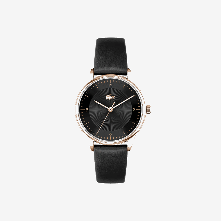 Жене клуб са 3 казаљке - црни са кожним ременом 86882924 црна 000 Lacoste