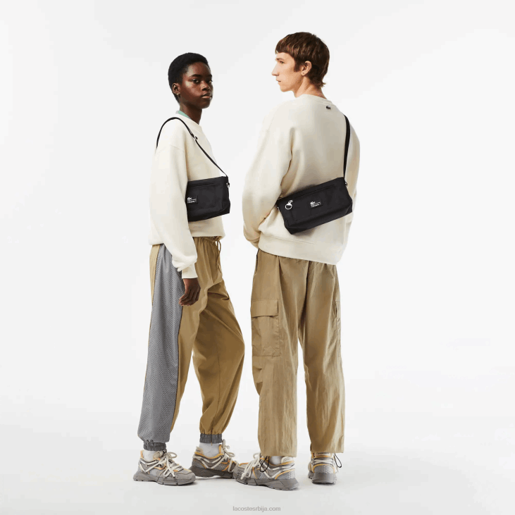 Жене торба са патентним затварачем од рециклираних влакана 86881968 ноир патцх л51 Lacoste