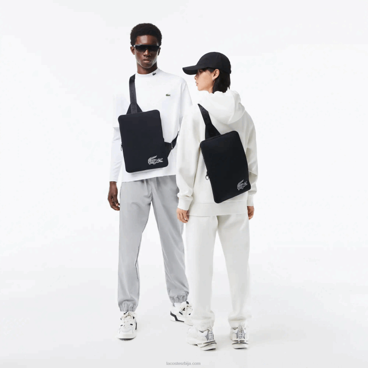 Жене торба за крст од рециклираних влакана 86881971 црна 000 Lacoste