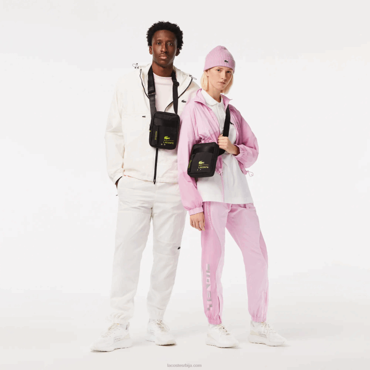 Жене брендирана вертикална цроссовер торба са патентним затварачем 86882090 ноир лиме к68 Lacoste