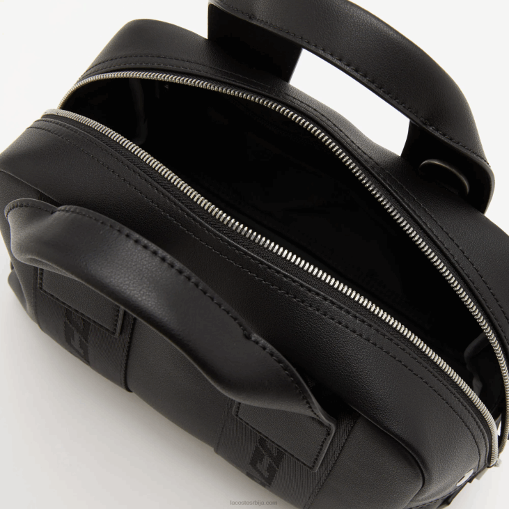 Жене контрастни натписи спортска торба 86882108 црна 000 Lacoste