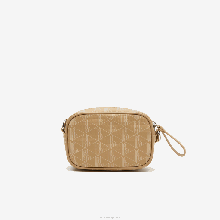 Жене мала торба за крст са монограмом 86882794 виенноис беиге л01 Lacoste