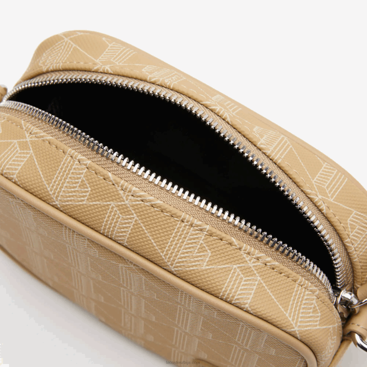 Жене мала торба за крст са монограмом 86882794 виенноис беиге л01 Lacoste