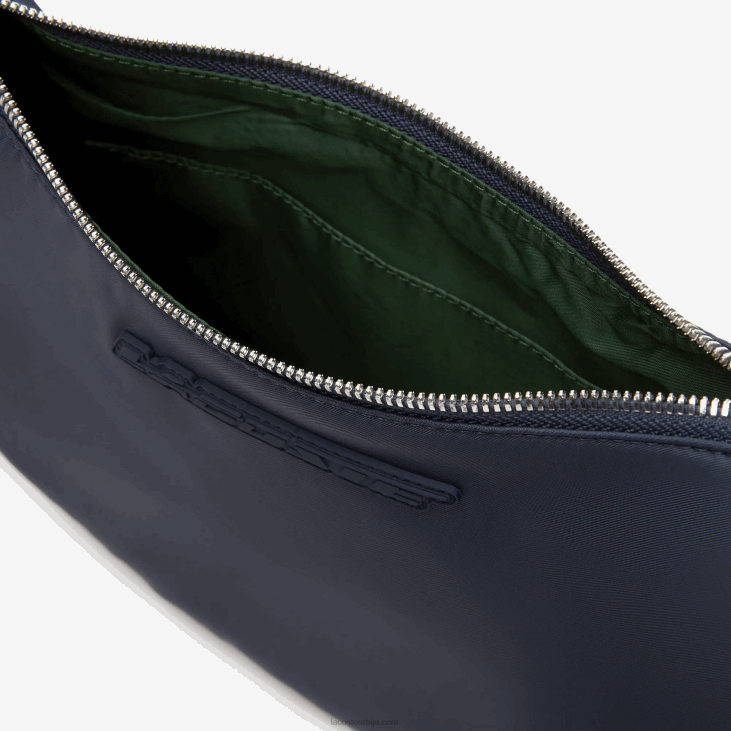 Жене контрастно брендирање полумесечне торбе 86882796 блеу нуит бланц м05 Lacoste