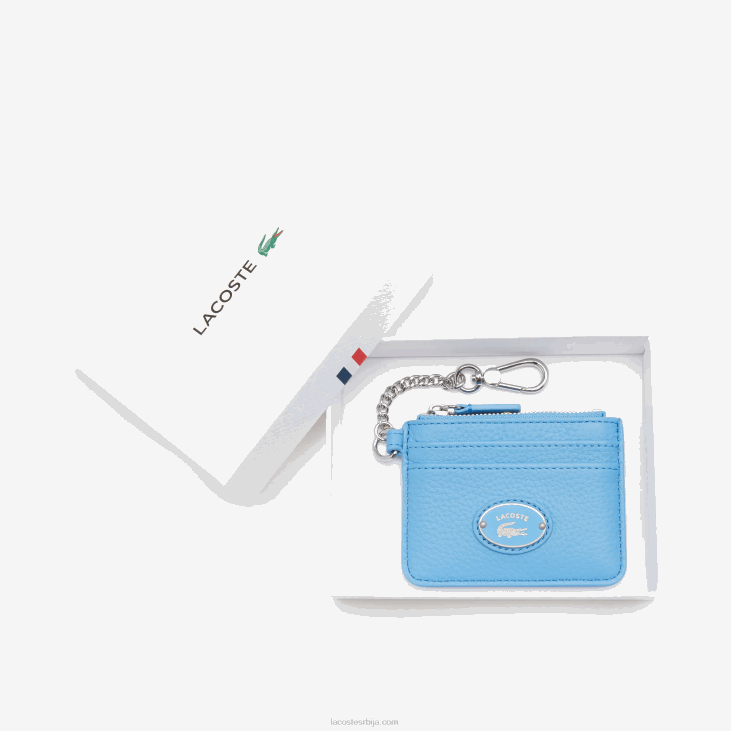 Жене држач за картице од зрнасте коже са карабином 86882811 Аргентинац 213 Lacoste