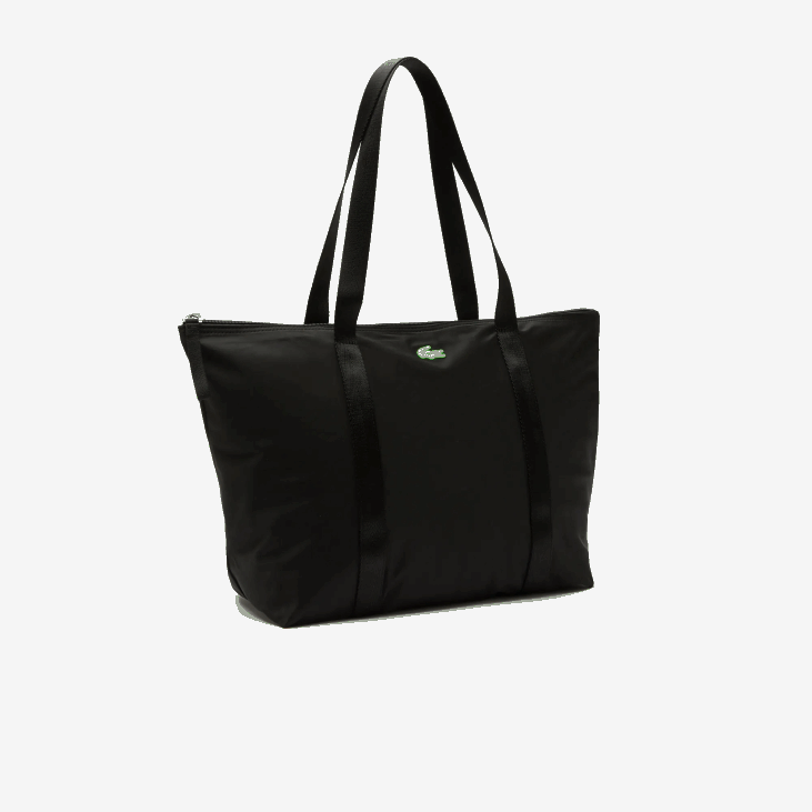 Жене иззие велике пругасте ручке платнена торба за куповину 86882822 ноир верт флуо к03 Lacoste