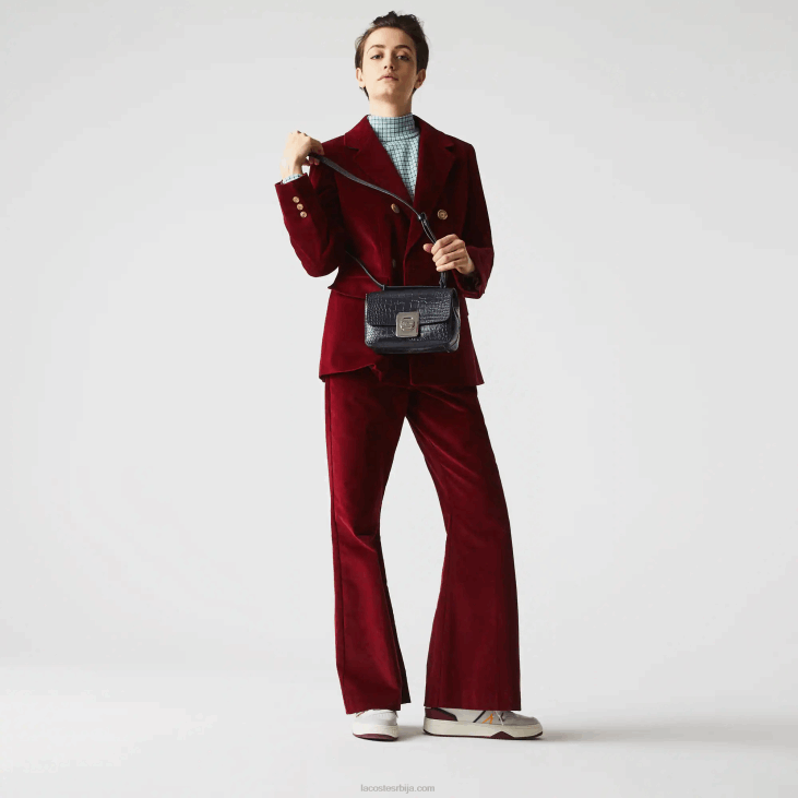 Жене амелиа кожна ташна са рељефном металном копчом 86882832 тамни сафир б88 Lacoste