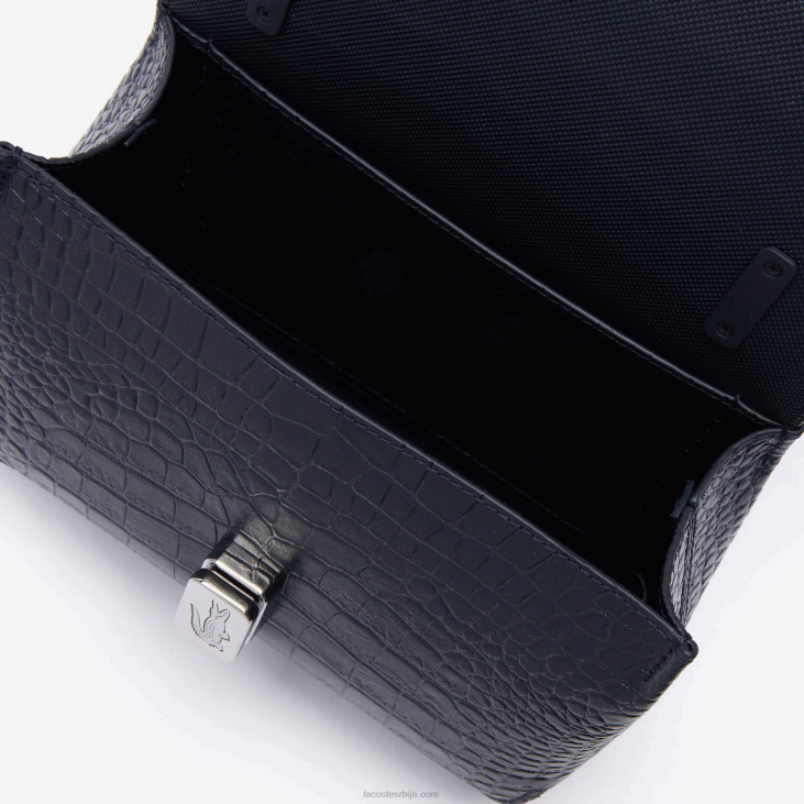 Жене амелиа кожна ташна са рељефном металном копчом 86882832 тамни сафир б88 Lacoste