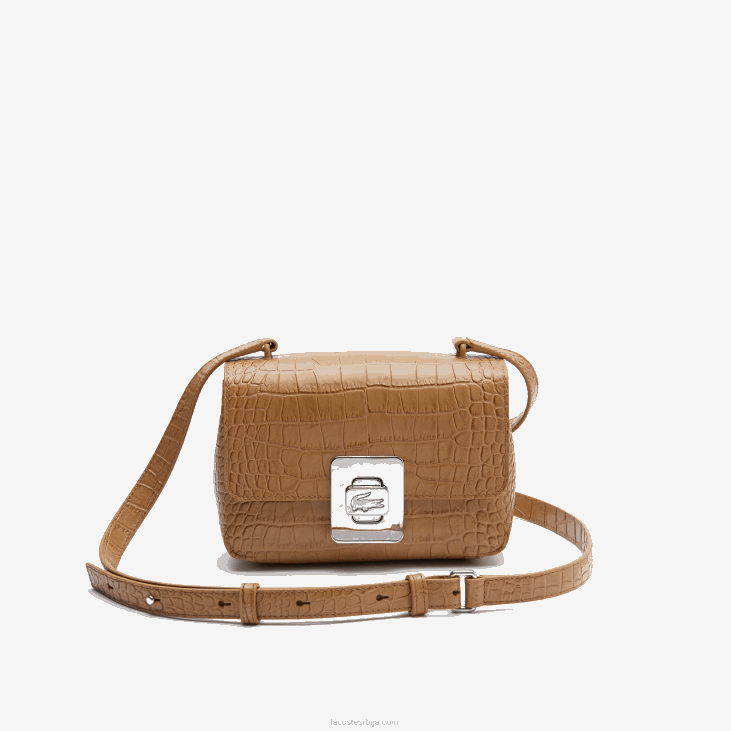 Жене амелиа кожна ташна са рељефном металном копчом 86882833 ј07 ј07 Lacoste