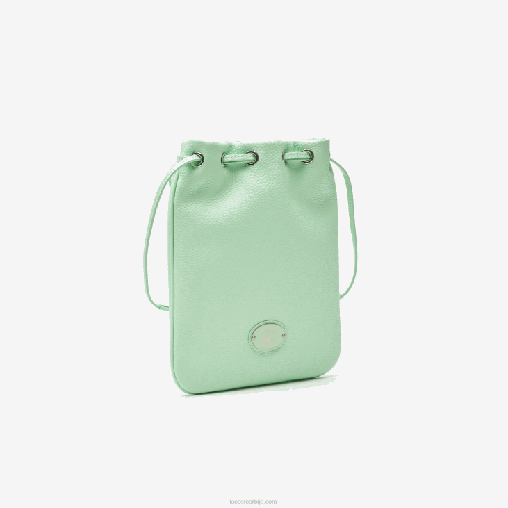 Жене вертикална зрнаста кожна торбица за рамена 86882874 пепео к93 Lacoste