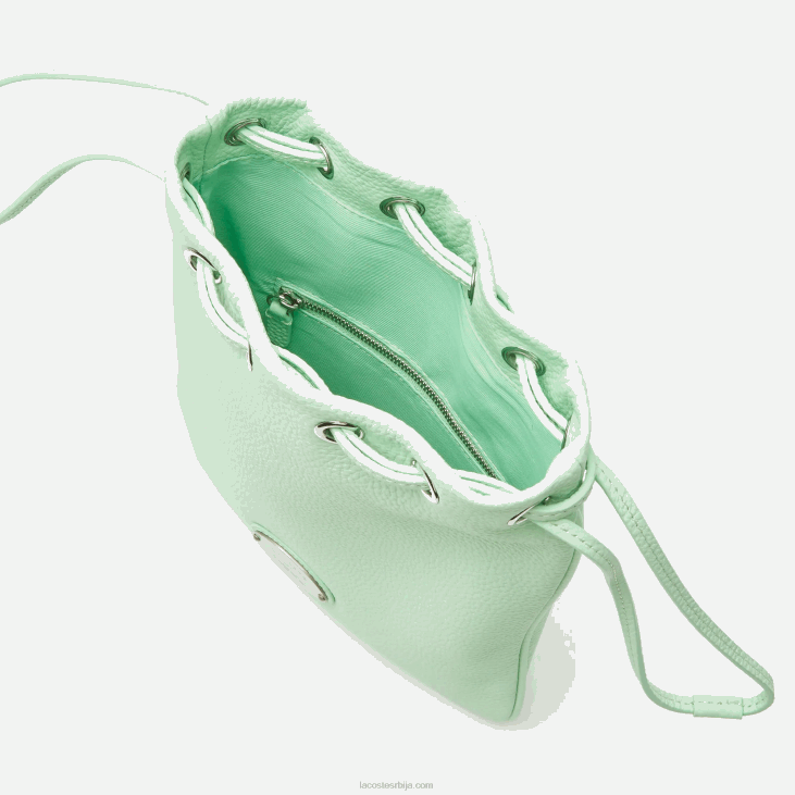 Жене вертикална зрнаста кожна торбица за рамена 86882874 пепео к93 Lacoste