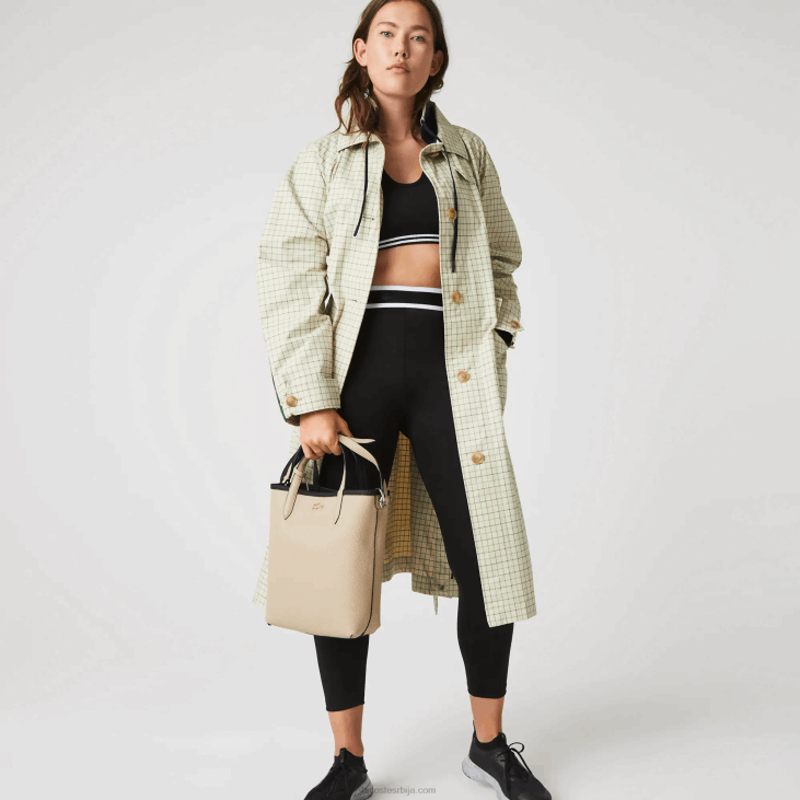 Жене анна платнена торба са реверзибилним премазом 86882830 ноир крема а91 Lacoste