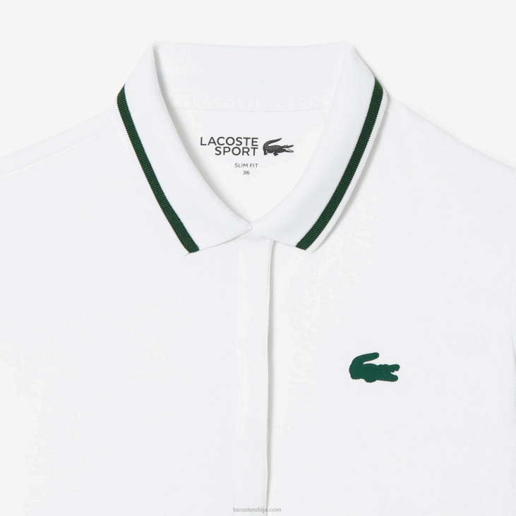 Жене спортски терморегулациони пике тенис поло 86882461 бело зелено пб4 Lacoste