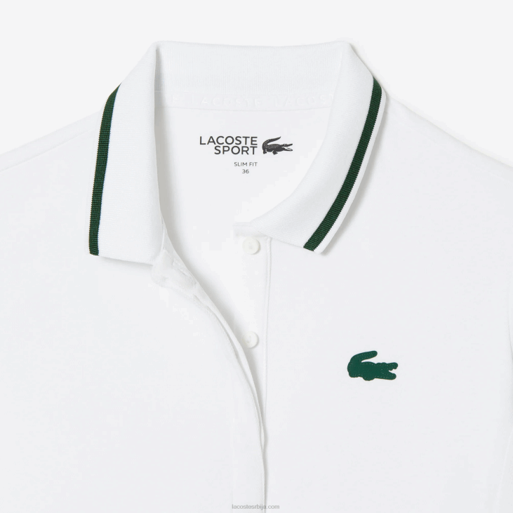 Жене спортски терморегулациони пике тенис поло 86882461 бело зелено пб4 Lacoste
