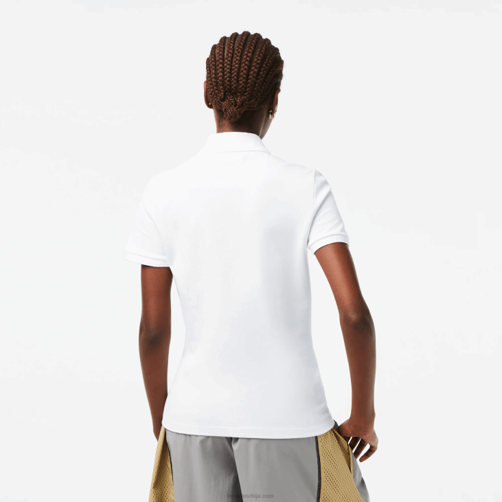 Жене слим фит стреч памучни пике поло 86882468 бела 001 Lacoste