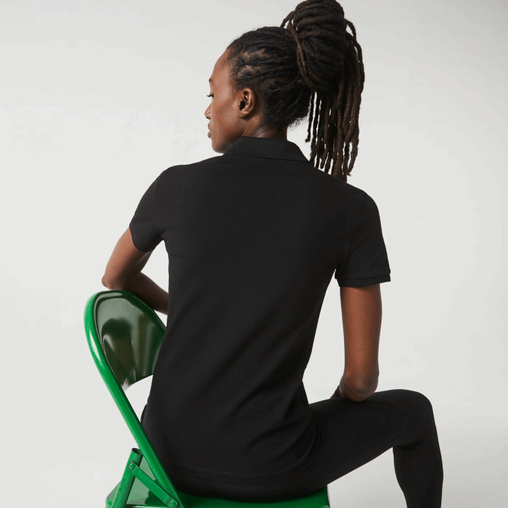 Жене слим фит стреч памучни пике поло 86882469 црна 031 Lacoste