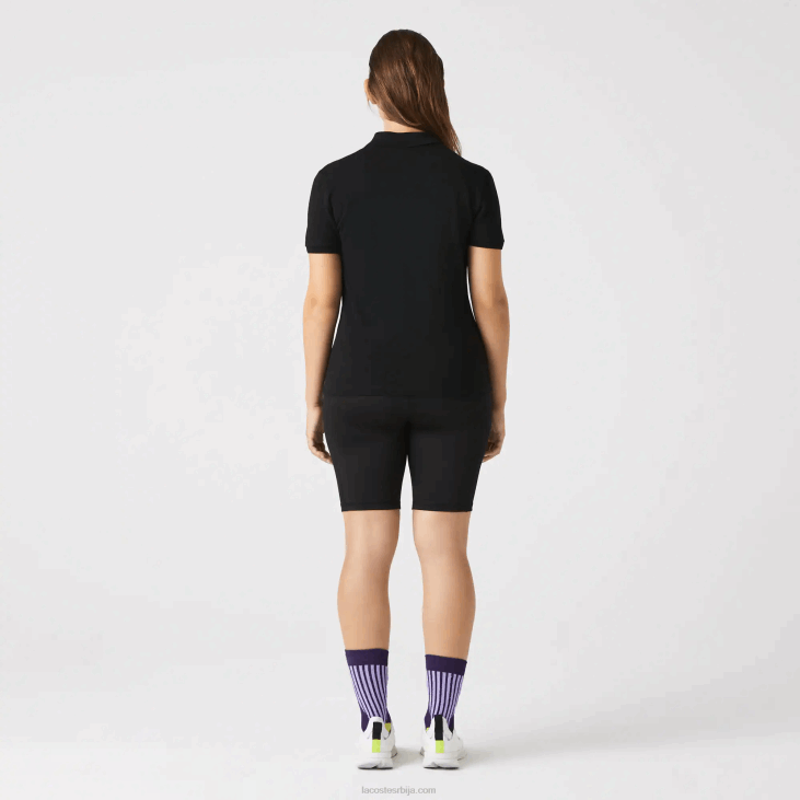 Жене слим фит стреч памучни пике поло 86882469 црна 031 Lacoste