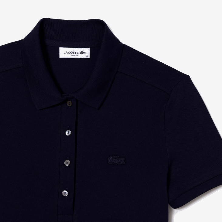 Жене слим фит стреч памучни пике поло 86882470 тамноплава 166 Lacoste