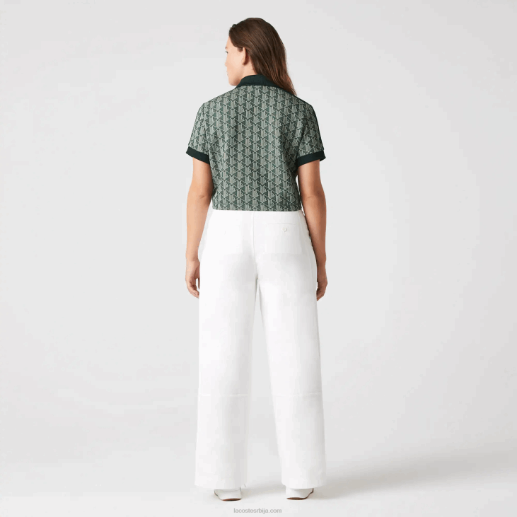 Жене регулар фит поло са монограмом 86882474 зелена беж 7м4 Lacoste