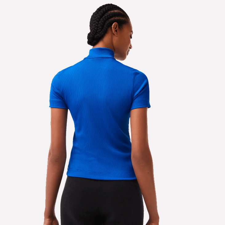 Жене контрастне траке рајсфершлус поло 86882477 плава к1к Lacoste