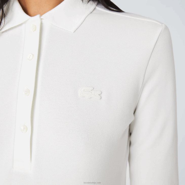 Жене слим фит стретцх пикуе поло 86882480 бела 70в Lacoste