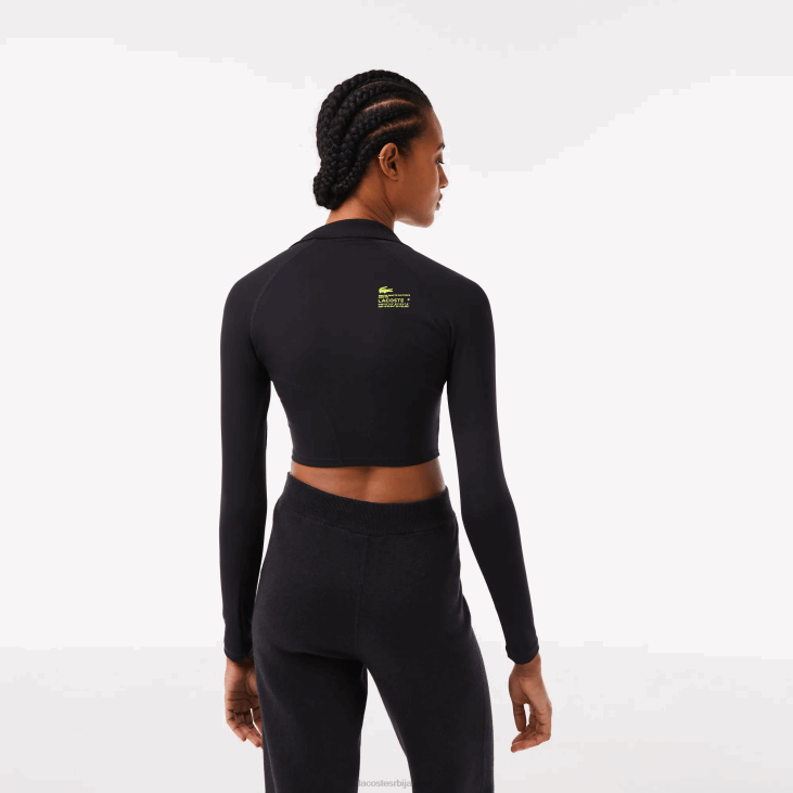 Жене скраћени поло дугих рукава 86882483 црна 031 Lacoste