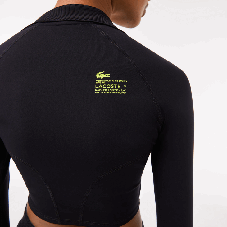 Жене скраћени поло дугих рукава 86882483 црна 031 Lacoste