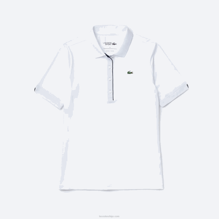 Жене спорт прозрачни растегљиви голф поло 86882488 бела тамноплава 522 Lacoste