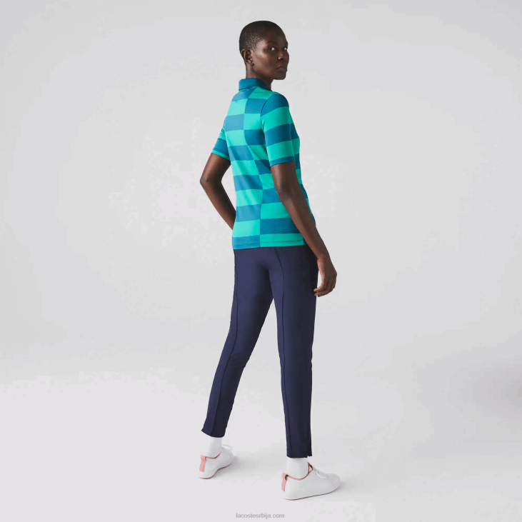 Жене голф џемпер од спортског дреса на пруге 86882489 греен ккд Lacoste