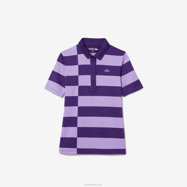 Жене голф џемпер од спортског дреса на пруге 86882490 љубичаста 5г Lacoste