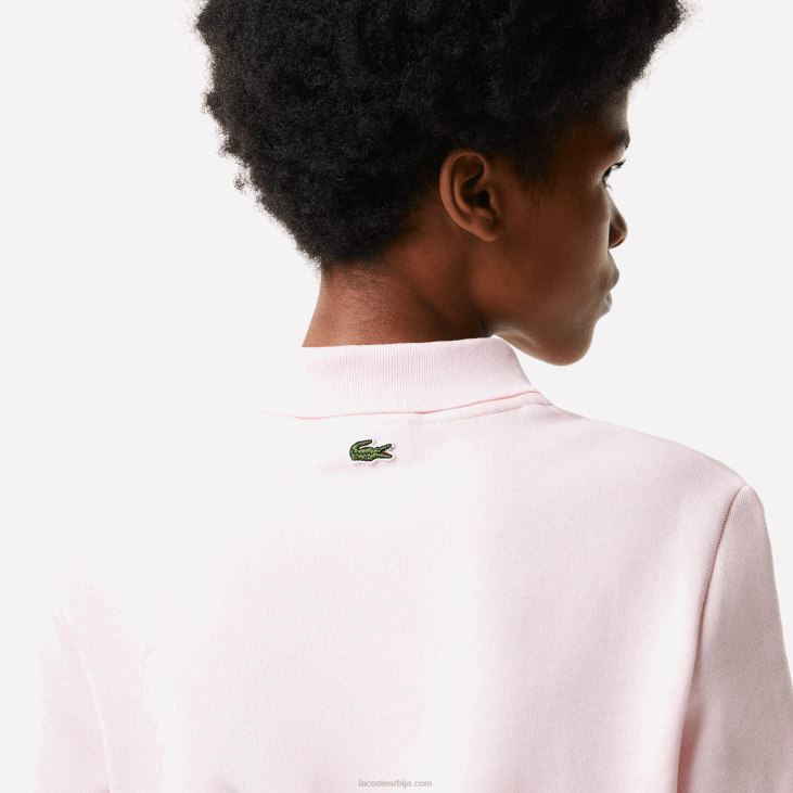 Жене регулар фит стрип беџ поло 86882494 светло розе т03 Lacoste