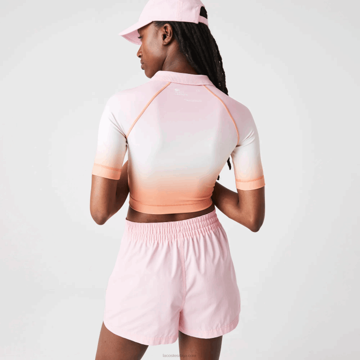 Жене спортски летњи пакет са кратким нагибом и растезљивим поло 86882499 розе бела наранџаста дфк Lacoste