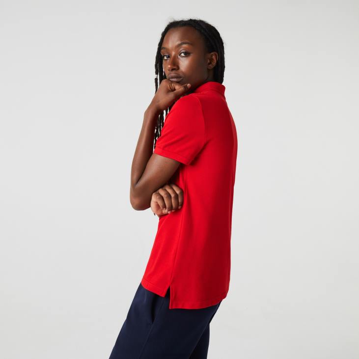 Жене Петит пикуе поло меканог памука регуларног кроја 86882504 црвена 240 Lacoste