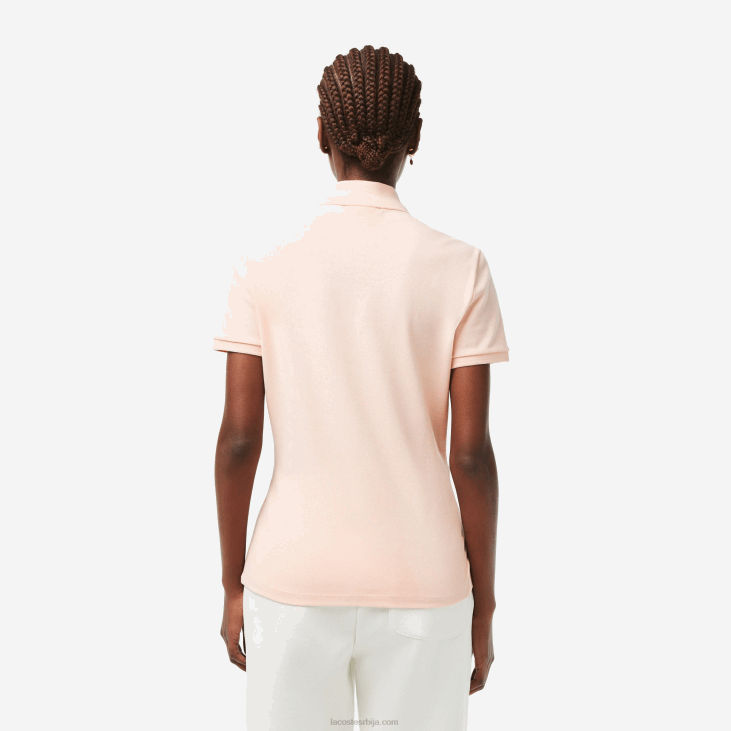 Жене слим фит стреч памучни пике поло 86882508 светло розе ади Lacoste