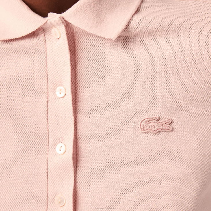 Жене слим фит стреч памучни пике поло 86882508 светло розе ади Lacoste