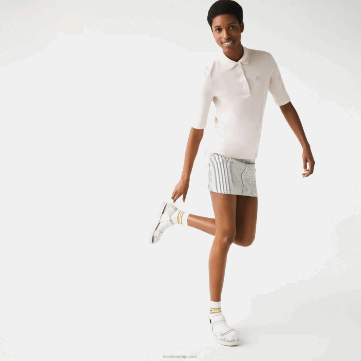 Жене слим фит гипки памучни поло 86882514 светло розе ади Lacoste