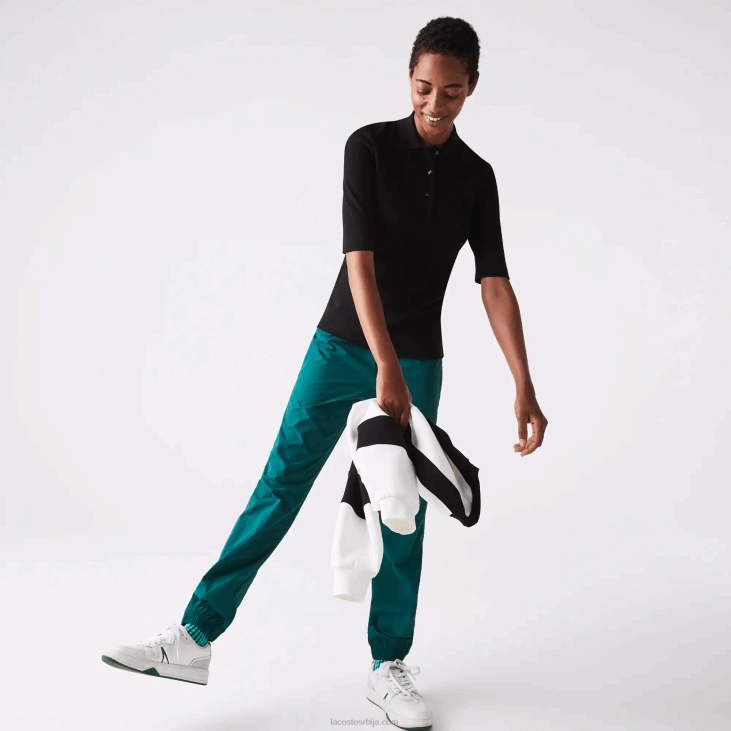 Жене слим фит гипки памучни поло 86882515 црна 031 Lacoste