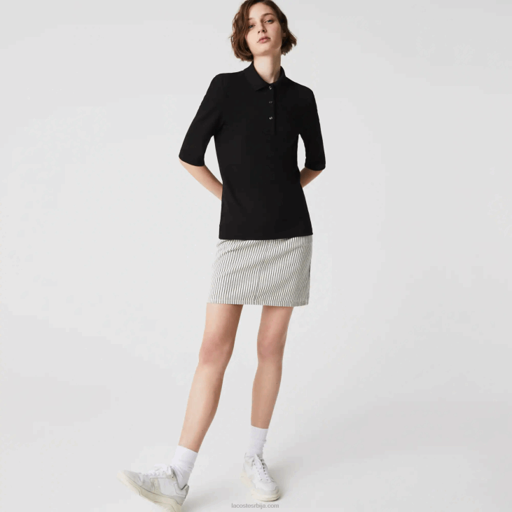Жене слим фит гипки памучни поло 86882515 црна 031 Lacoste
