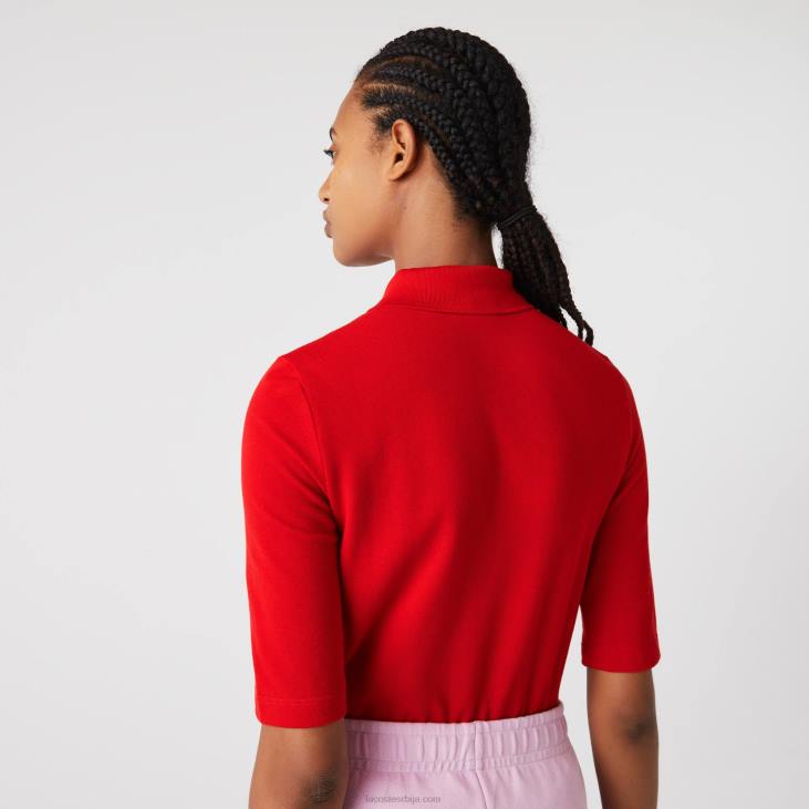 Жене слим фит гипки памучни поло 86882516 црвена 240 Lacoste