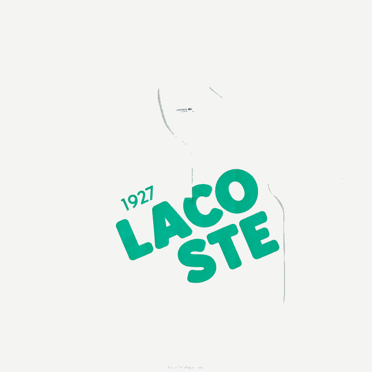 Жене лабав поло од органског памука са кратким принтом 86882525 бела 70в Lacoste