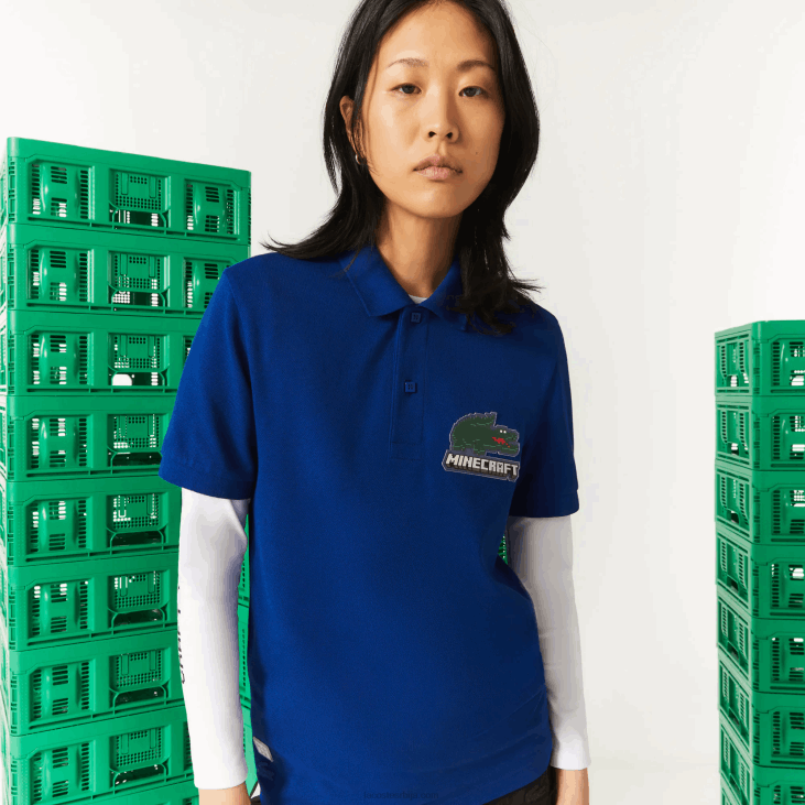 Жене лацосте к минецрафт цлассиц фит поло од органског памука 8688942 блуе бдм